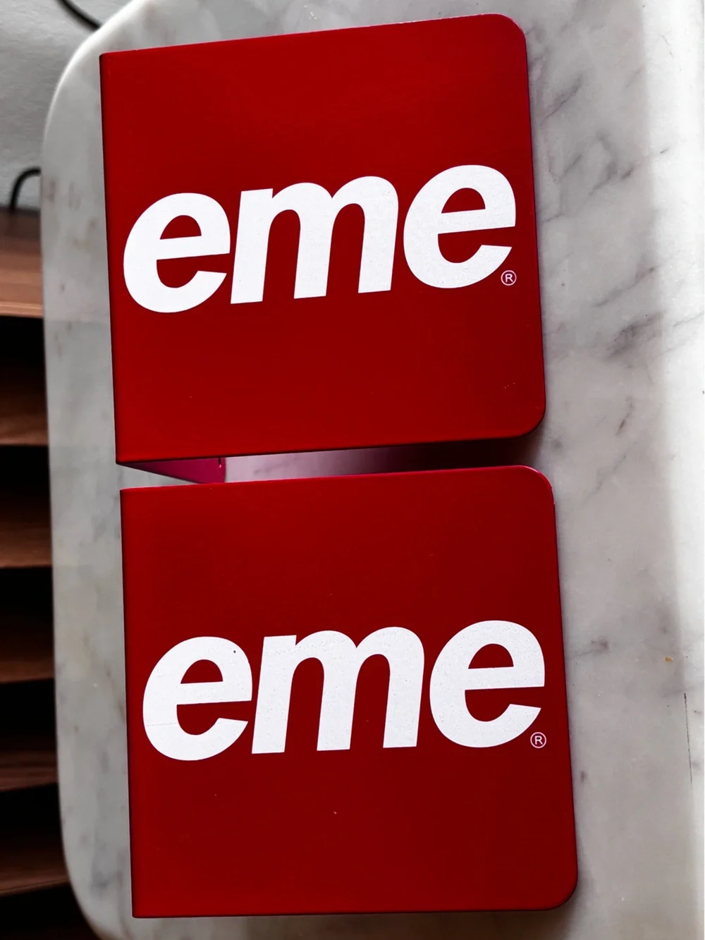 Supreme Red Metal Bookends – Set of 2